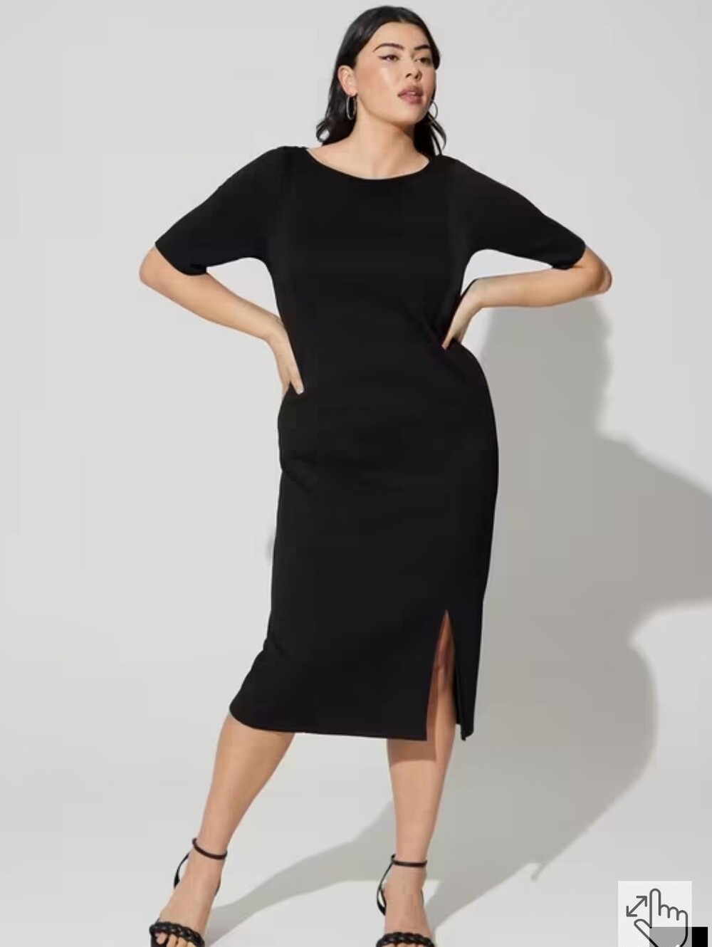 NWT TORRID Black Midi Studio Cupro Bodycon Dress